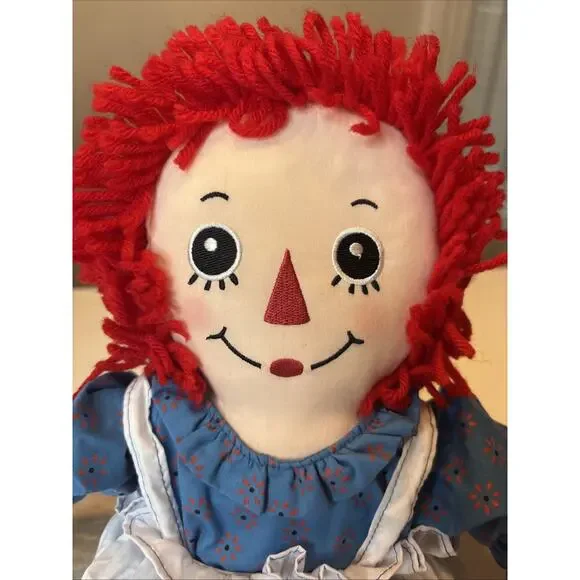 Vintage Raggedy Ann Plush Doll Classic Red Yarn Hair Stuffed Toy - Picture 2 of 6